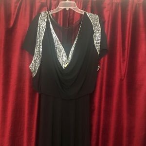 Jovani black with silver sequined gown